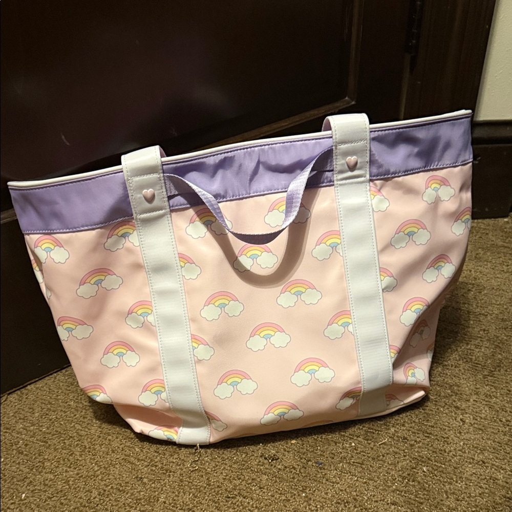 NWT Stoney Clover Lane x Target Pastel Rainbow Print Tote Bag - Lavender & Pink